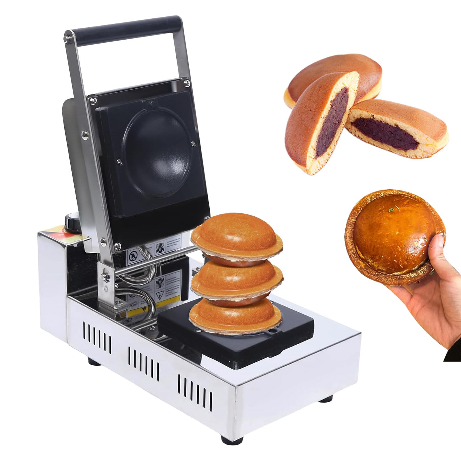 Macchina per Hamburger UFO - Tostapane Elettrico UFO in Acciaio Inossidabile Antiaderente, Temperatura Regolabile, Timer 0-5 Min, per Sala da Pranzo, Cucina, Ristorante, Sigillatrice per Hamburger