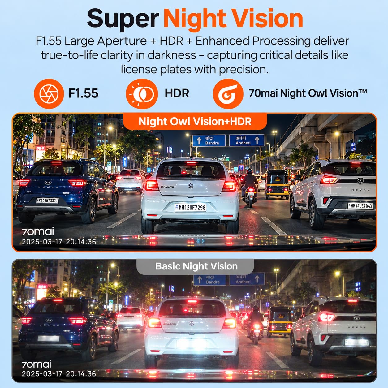 70mai A410 Dual Dash Cam - 2.5K Front & 1080P Rear -3 70mai A410 Dual Dash Cam - 2.5K Front & 1080P Rear -3