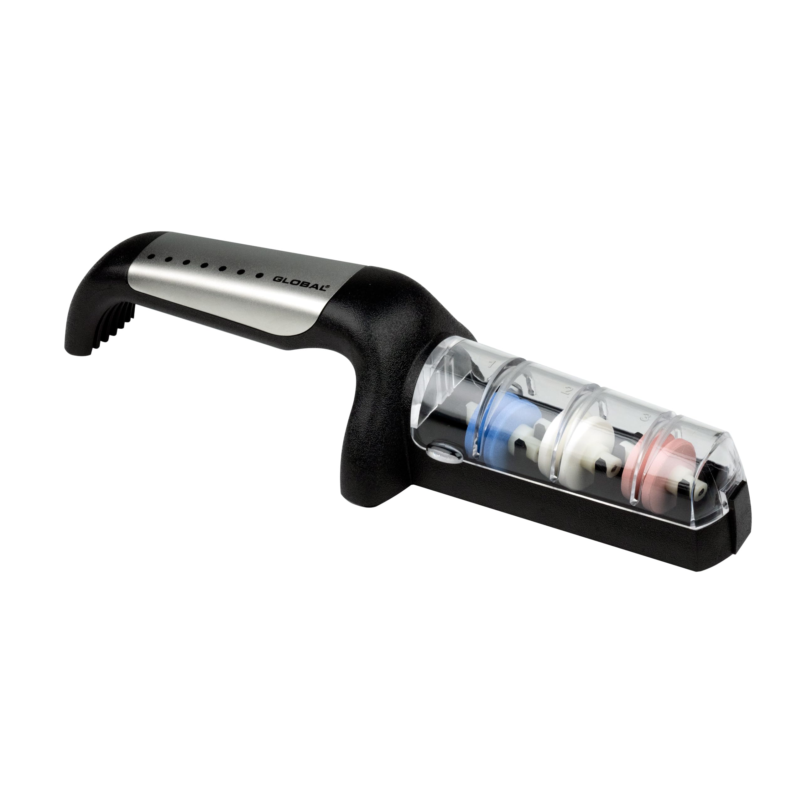 Global - G-913 Affilatrici, Affilatore d'acqua in ceramica a 3 livelli, acciaio inossidabile