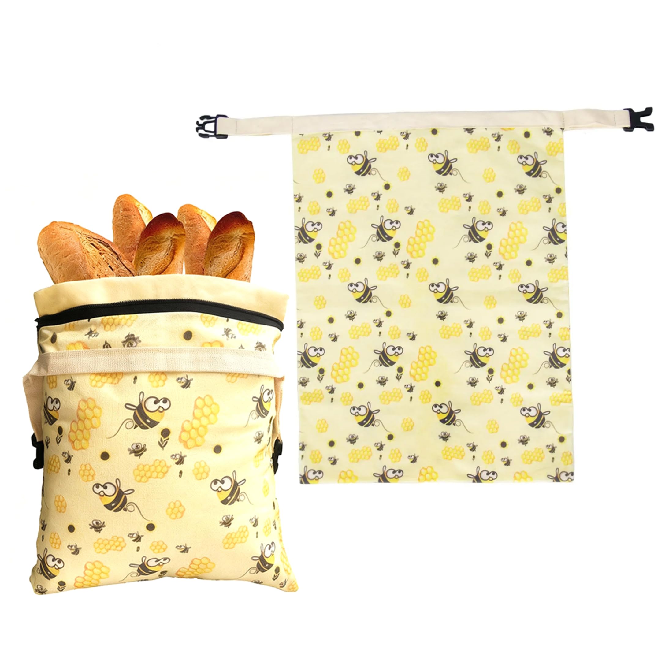 Ginwrek beeswax bread bags for homemade bread Beeswax Bags For Homemade, 2pcs For Sourdough, Reusable Organic Food Storage (natural)