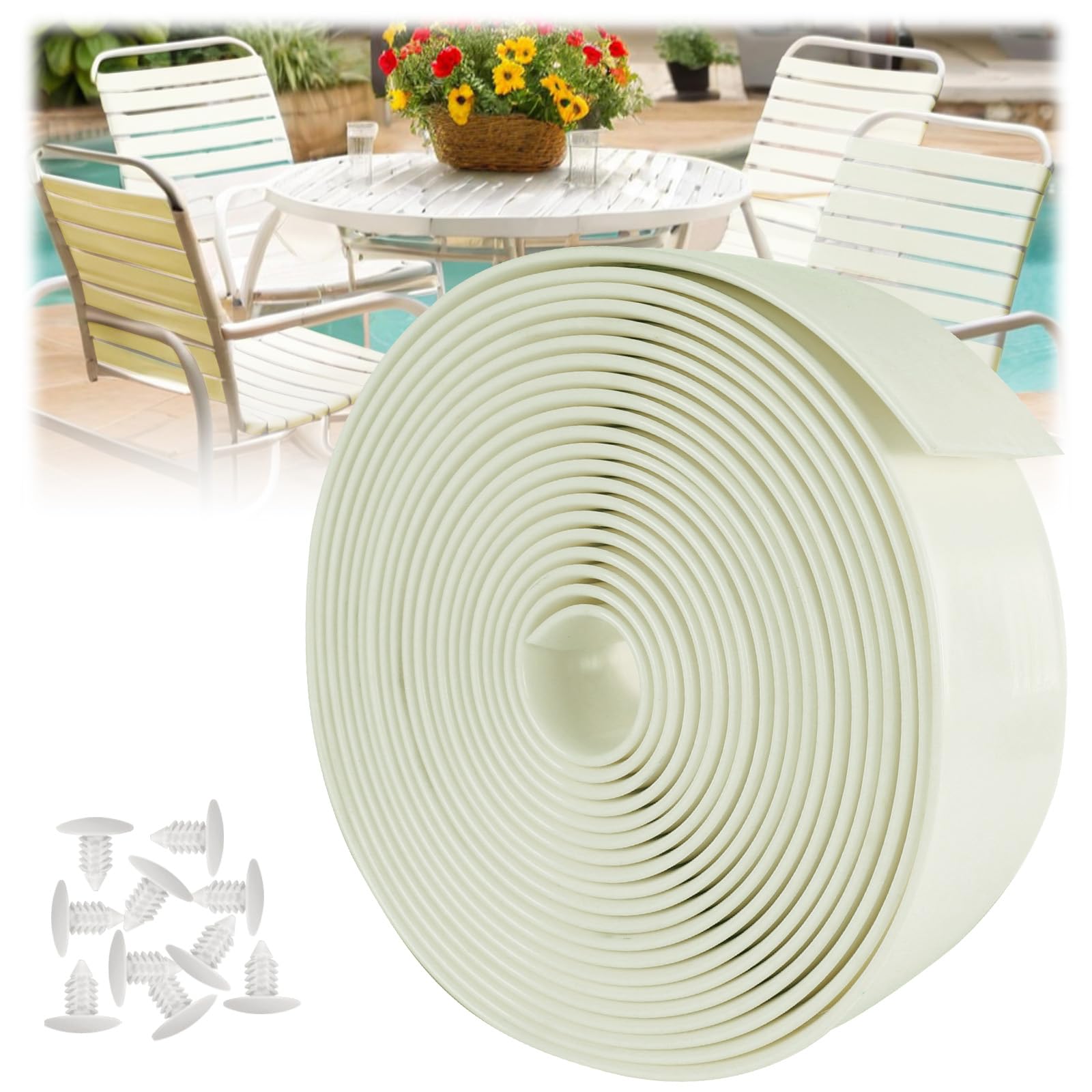 Sangles de rechange en vinyle blanc de 5,1 cm de large ultra résistant LukLoy