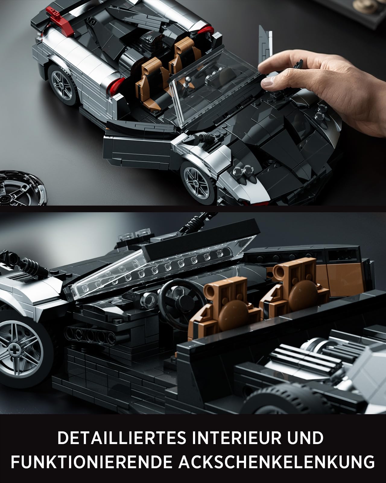 Nifeliz Auto-Modellbausatz für Erwachsene, Maßstab 1:14 Sammlerauto Sportwagen Klemmbausteine Auto, eine ideale Geschenkidee für Zuhause oder das Büro (1,191Teile, NF10318) | Supersportwagen-Modellbauset im Maßstab 1:14 für Display und Sammler, ideales Ge