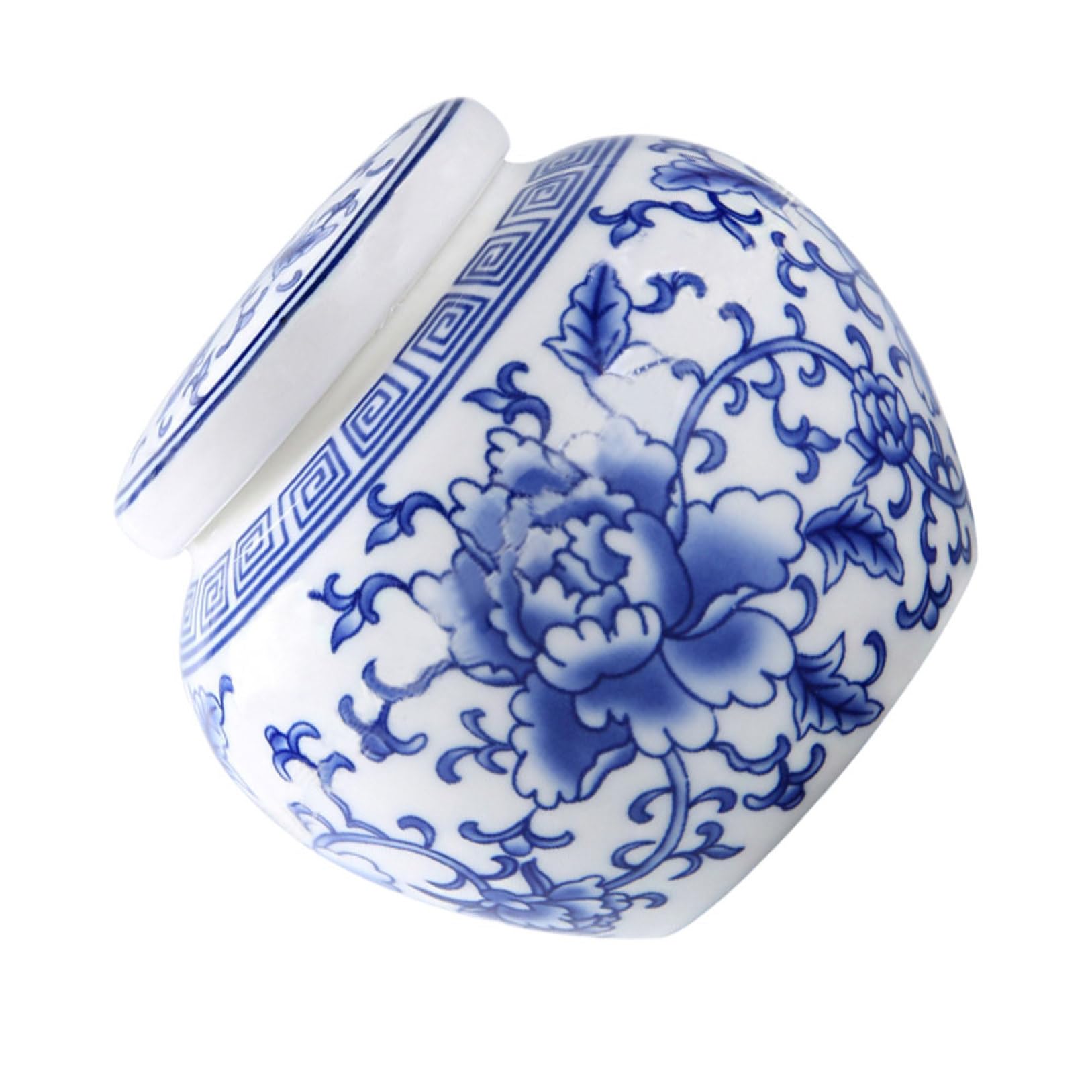 Lata de Té de Cerámica Azul y White con Cierre Hermético