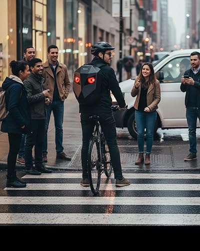 Miniatura 4 de Gelrova Mochila de música batería no incluida  Mochila LED para motocicleta con altavoces, almacenamiento expandible para casco (14.8 L  25.2 L),