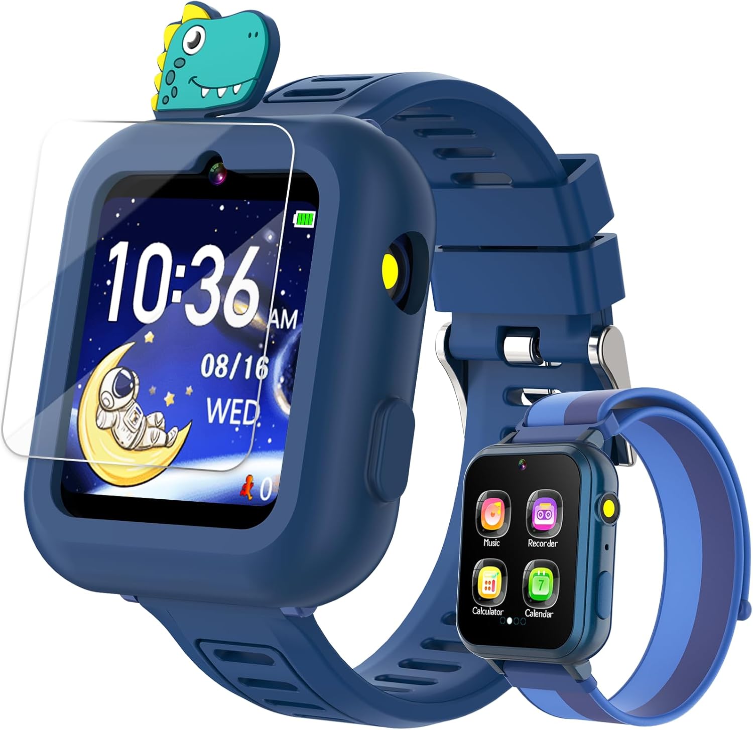 MOFGDNI Smart Watch for Kids with 39 Puzzle Games - HD Touch Screen Kids Watch, Camera, Music Player, Alarm Clock, Calculator, Pedometer, Flashlight, Puzzle Game for 3-12 Year Old Gifts for Boys