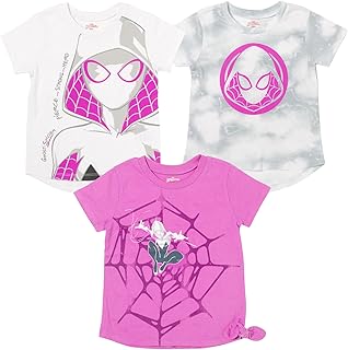 Spider-Verse Spider-Gwen Ghost Spider Girls 3 Pack T-Shirts Little Kid to Big Kid