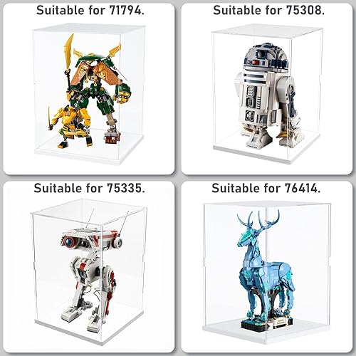 Miniatura 3 de Choowin Vitrina acrílica autoensamblable para Lego Star Wars R2-D2 75308, caja de exhibición para Lego 71738 75335, vitrina de encimera para