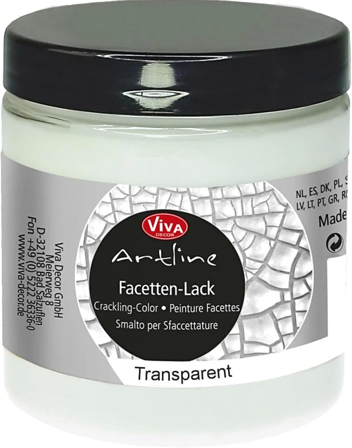 VIVA DECOR - 3PL ARTLINE CRACKLING CO TRANSPARNT, us:one size, Transparent