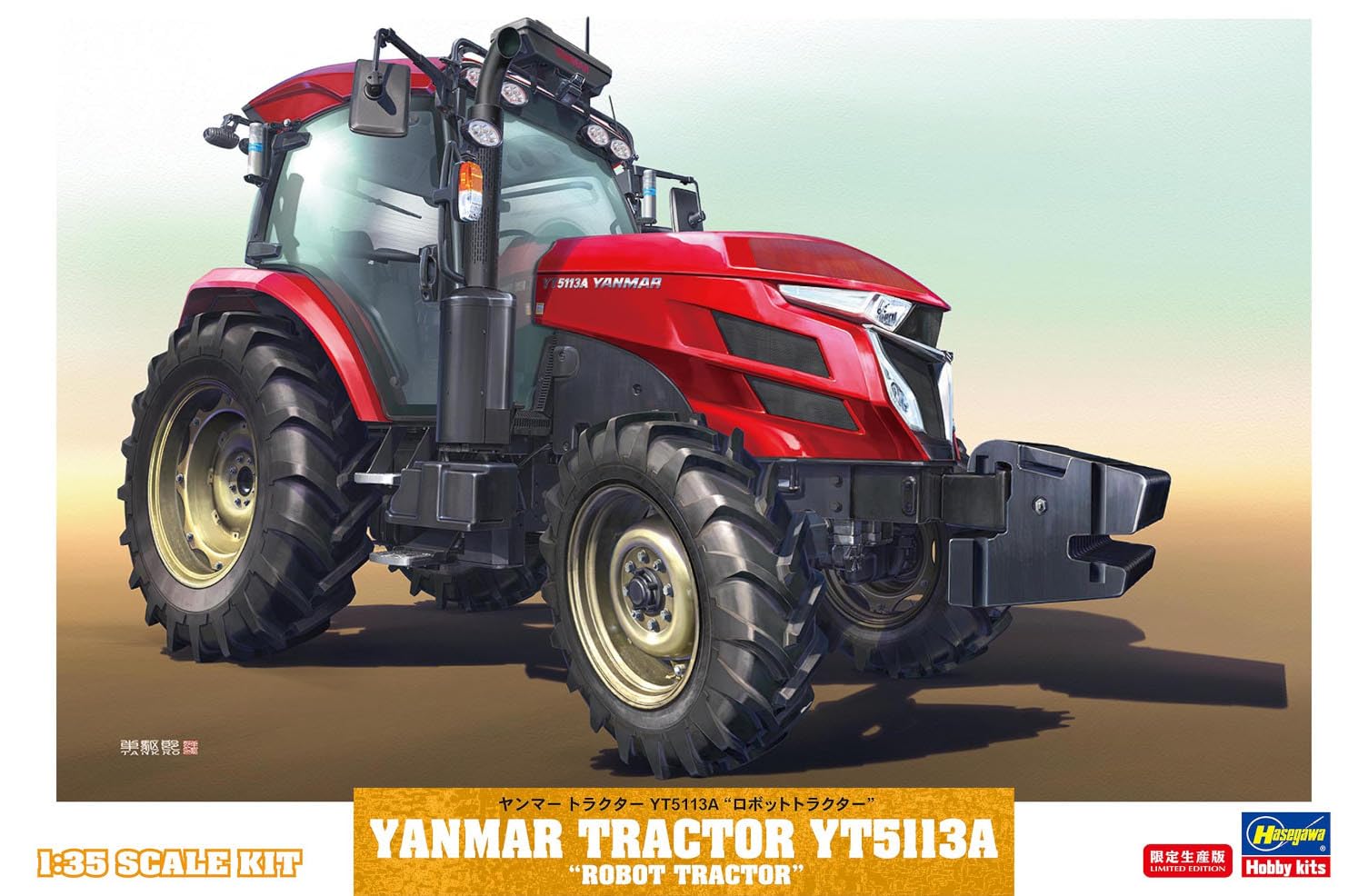 Hasegawa 666108-1/35 Yanmar Traktor YT5113A, Robot Tractor - Maßstab 1:35