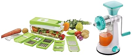 Ganesh Plastic Chopper and Juicer (Multi-Color,Green)