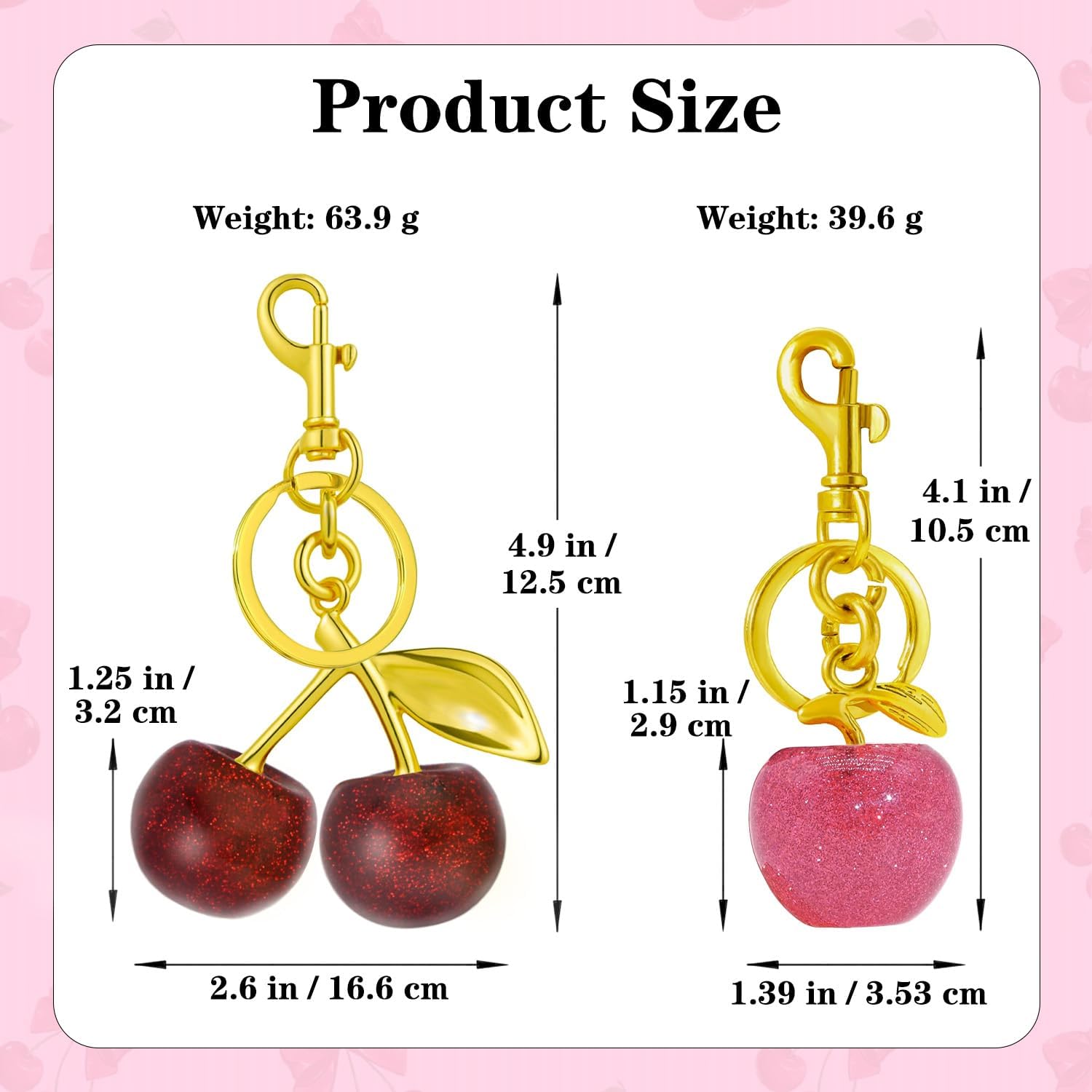 Cute Cherry Bag Charm Handbags Cherry Keychains for Women Purse Cherries Charms Key Chain Birthday Christmas Gift - Image 4
