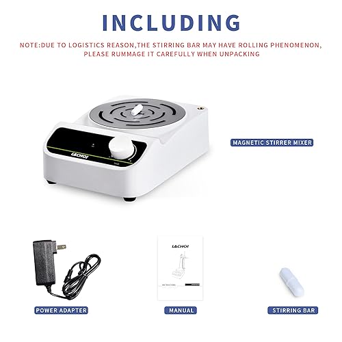 Miniatura 6 de LACHOI Agitador magnético 300-1500RPM Placa de agitación magnética con barra de agitación, líquido de agitación máxima, mezclador magnético de 169.1