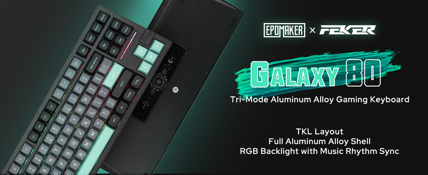 EPOMAKER x Feker Galaxy80 Gaming Keyboard, Aluminum Alloy Wireless