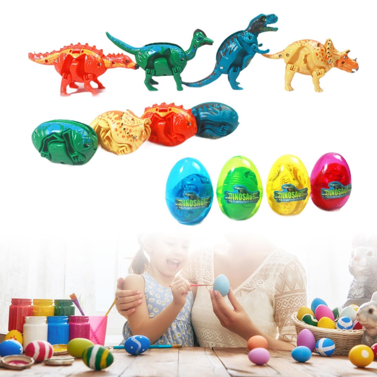 MagiDeal 12 Uova Giganti Trasformabili a Forma di Dinosauro, Forniture per Feste, Decorazioni per Carnevale, Divertenti Uova di Pasqua Pre-riempite, Giocattoli, Style a