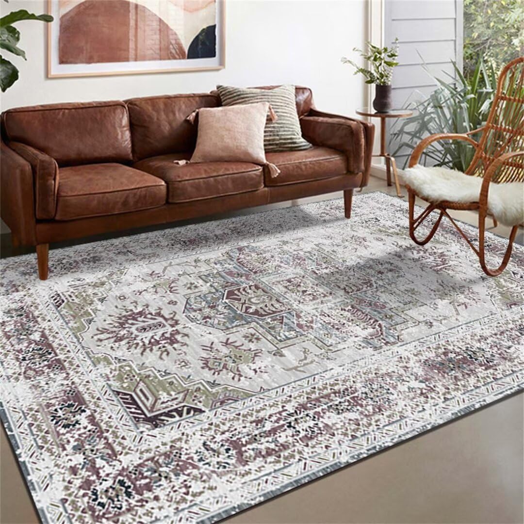 Tapis lavable salon et chambre 60x90cm rétro confortable