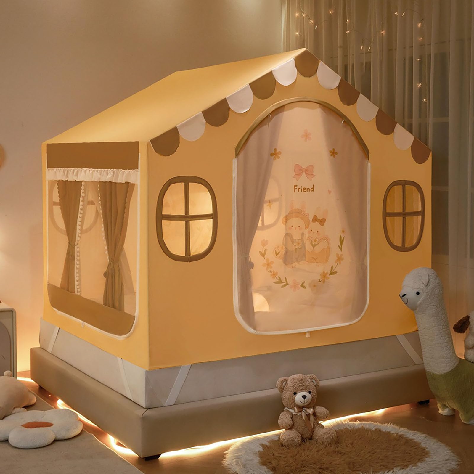 Moustiquaire de lit enfant BK&MF Baldaquin de lit princesse fille 120x190cm