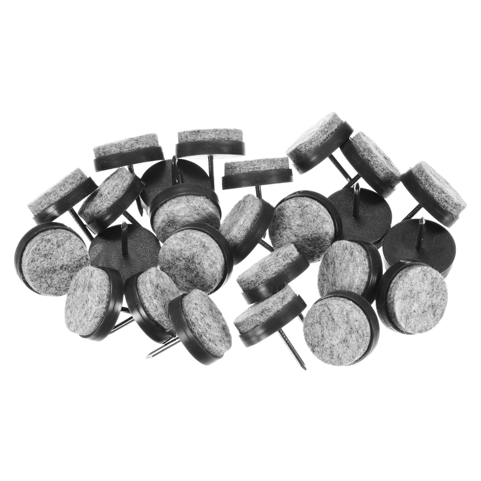 M METERXITY 24-Pack Furniture Felt Pads Nail-on, 0.94" (24mm) Heavy Thickening Felt Round Pad for Chair/Table