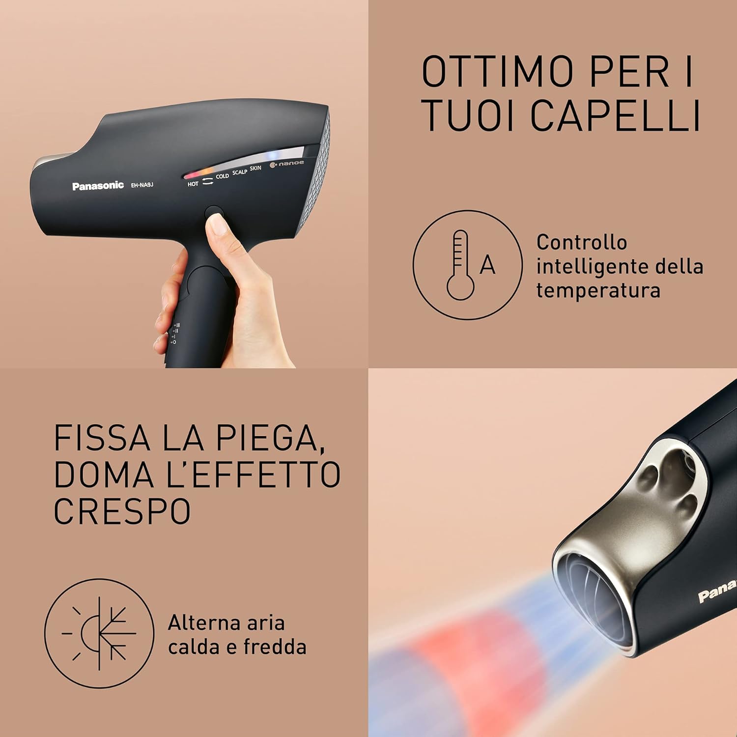 Woman using diffuser attachment on curly волосся