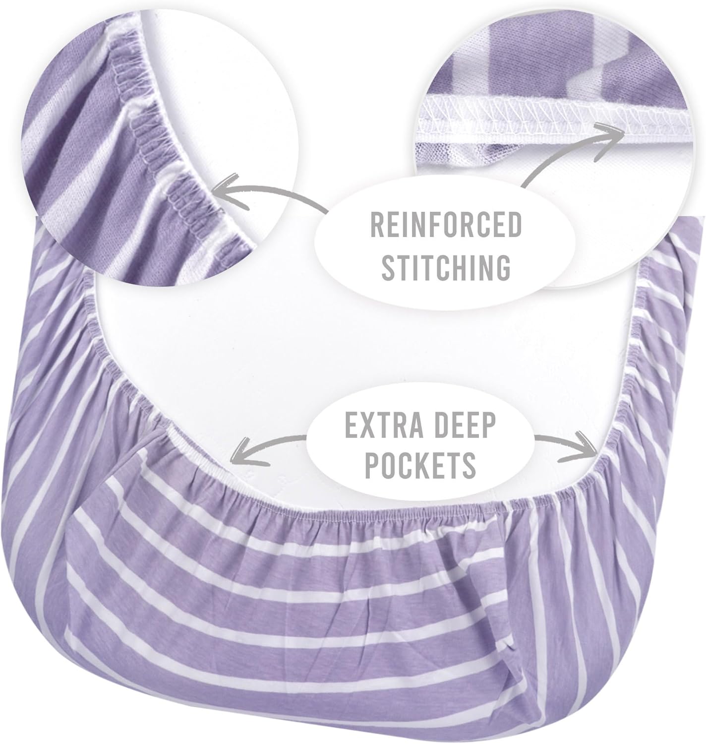 5 Pack Organic Bedside Bassinet Sheets Compatible with Mika Micky, Baby Delight, Dream On Me, AMKE and Other Bassinet Mattress Pads Size Between 17-21 in Width, 29-33 in Length, and 1.5-4 in Thick