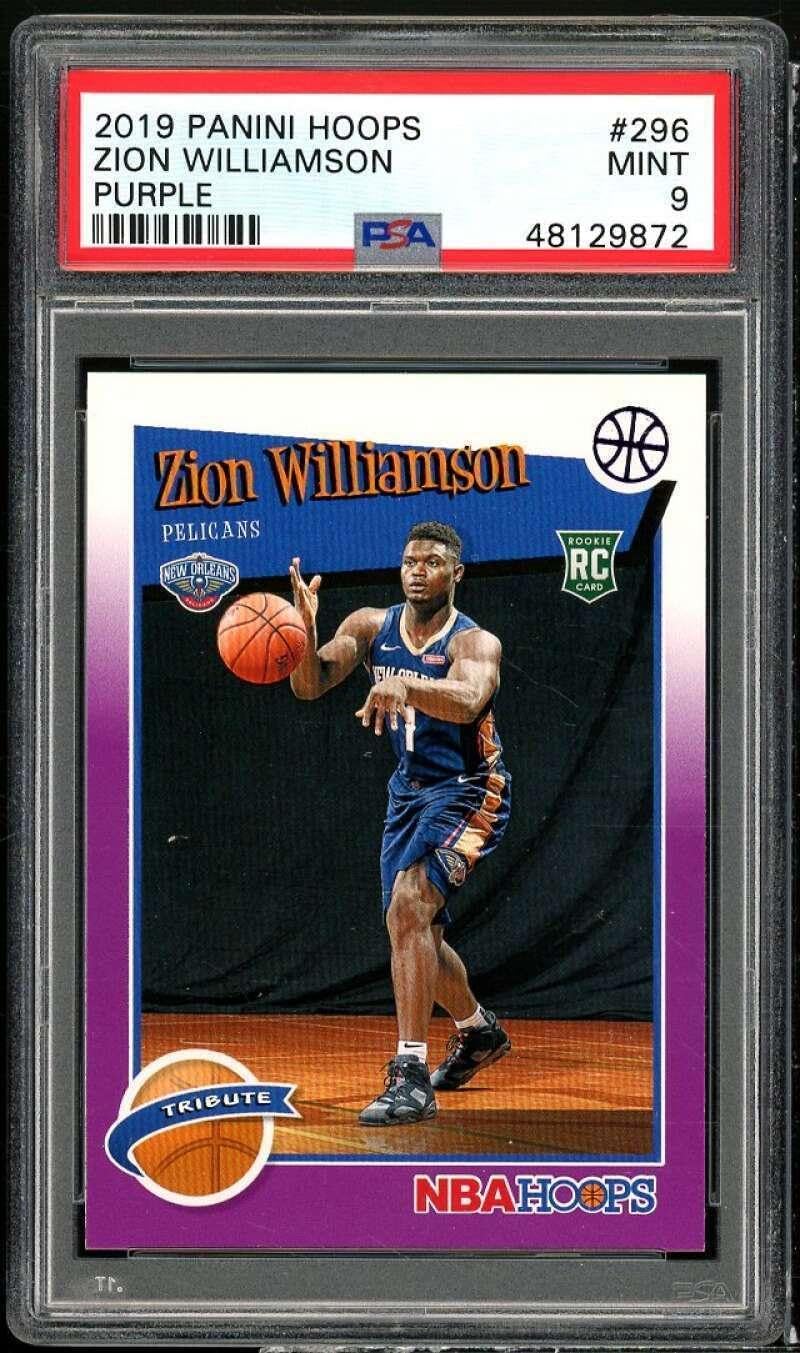 Zion Williamson Rookie Card 2019-20 Panini Hoops #296 PSA 9 - Basketball Slabbed Rookie Cards