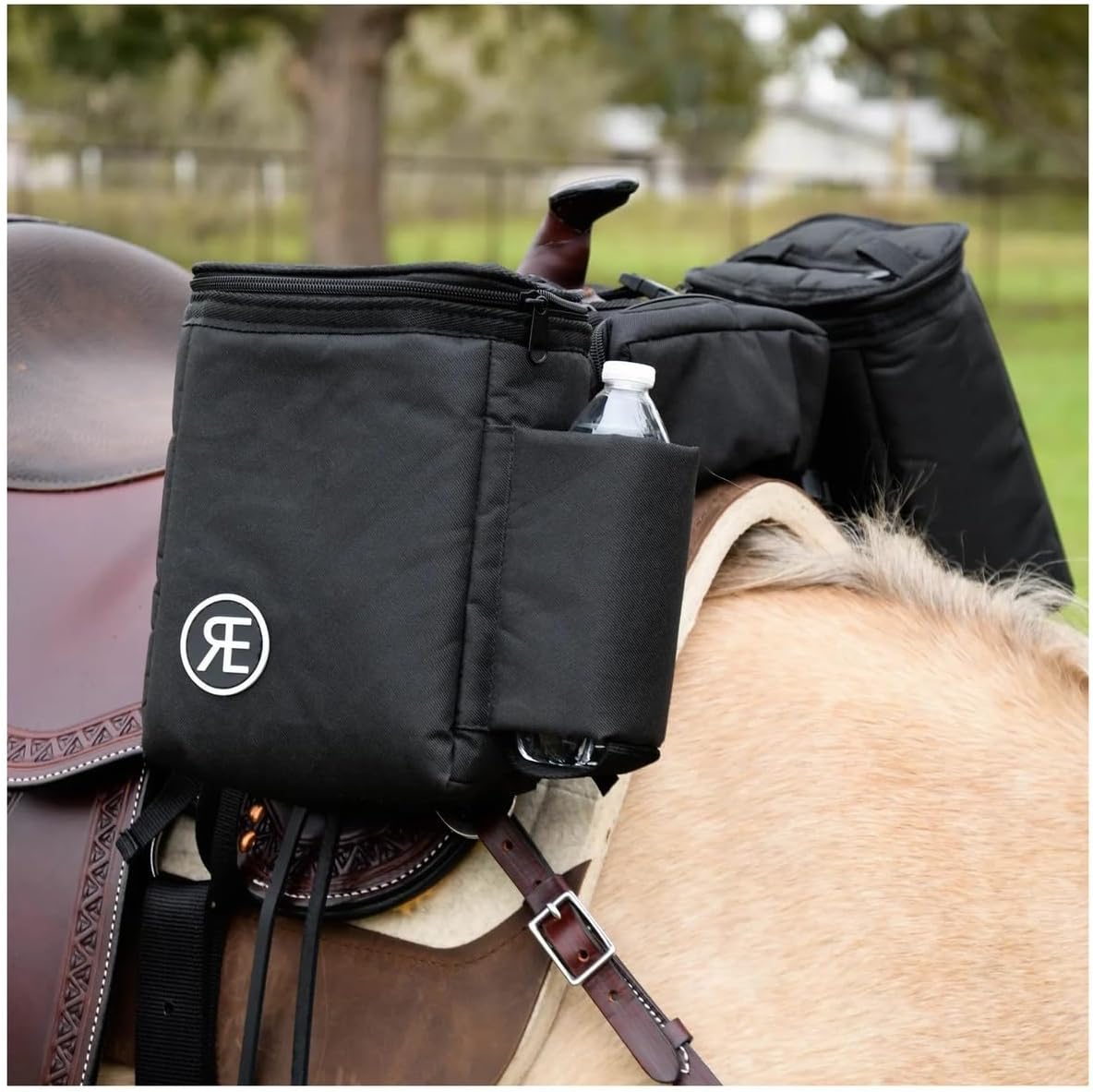 Reinsman Pommel Cooler Bag | Equestrian Durable Convenient Spacious 2-Side Nylon Insulated Bag with Stainless Steel Hardware | Easy Attachment to The Swell with Adjustable Strap