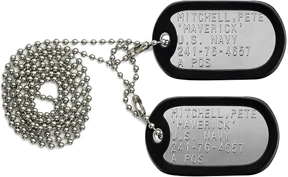 Stainless Steel Military Dog Tags, Complete Steel Ball Chain and Black Tag Silencers - Suitable for Large and Small Dogs Dog Tag Set