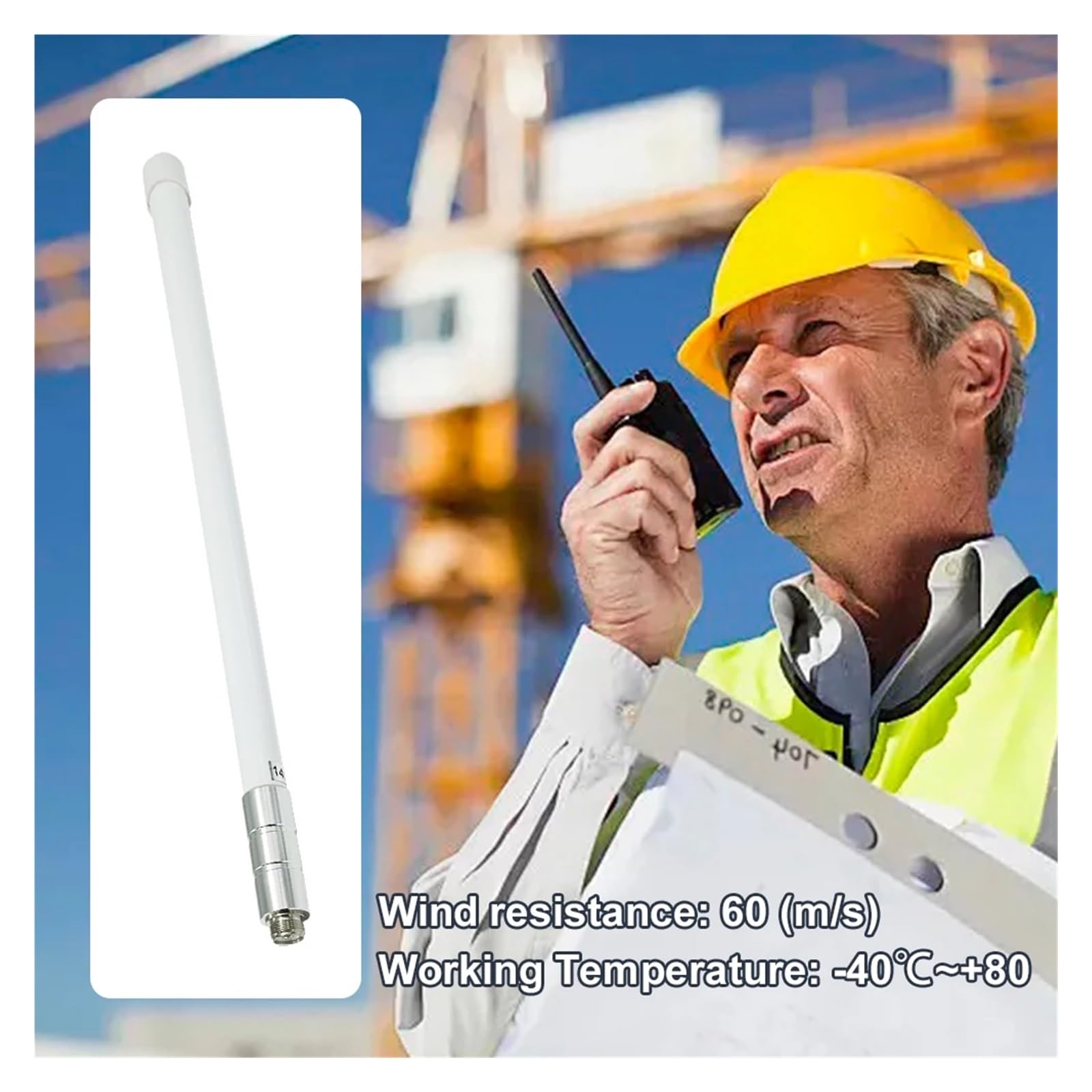 Antena Wodoodporna zewnętrzna dookólna antena z podstawą włókna szklanego 144/430 MHz Omni PL259 Złącze żeńskie