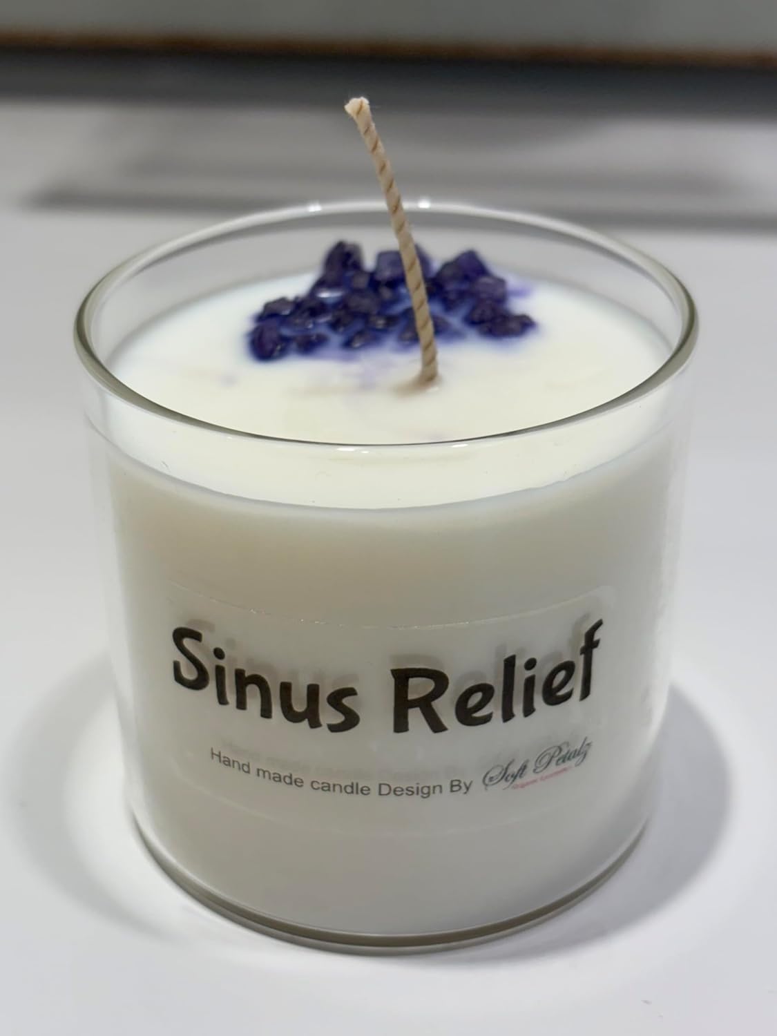 Sinus Relief Soy Wax Candle with Peppermint, Eucalyptus, Lavender, and Menthol, 6 oz