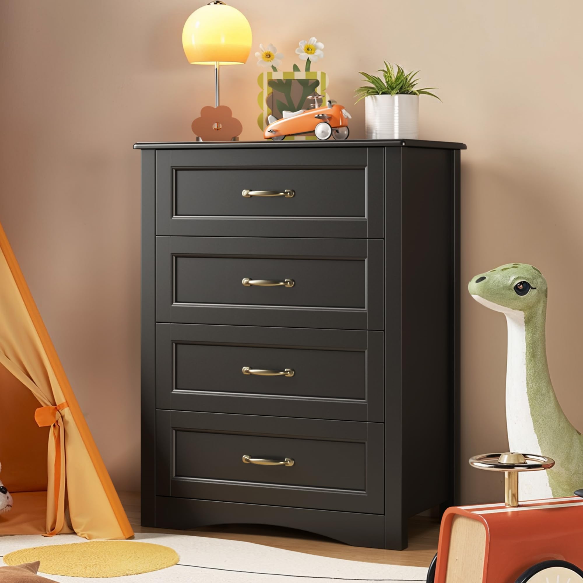 トップス draw drawers Neck Long Tee yunnyu Amazon.com: Gizoon Dresser for Bedroom with 4 Drawers Wooden Chest