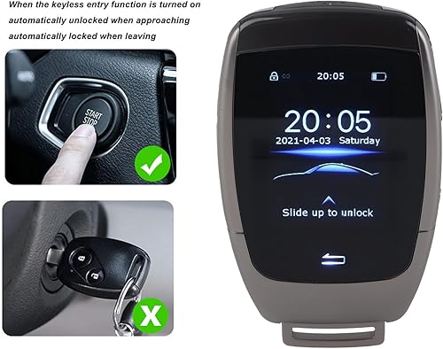 Miniatura 3 de Llave de automóvil con control remoto inteligente cerradura de desbloqueo automático de entrada sin llave todo en uno con pantalla LCD de 2 pulgadas