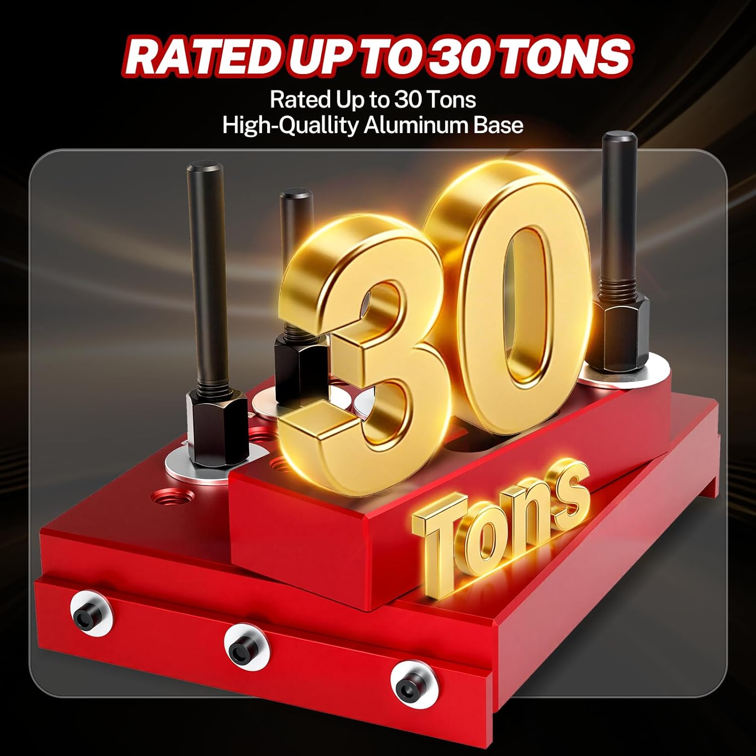 BILITOOLS Universal Press Support Block Plate Kit, 30 Ton Hydraulic Shop Press Plates with Adjustable Support Columns, Bearing & Bushing Removal Installation Tool for Wheel Hub, Suspension Repair