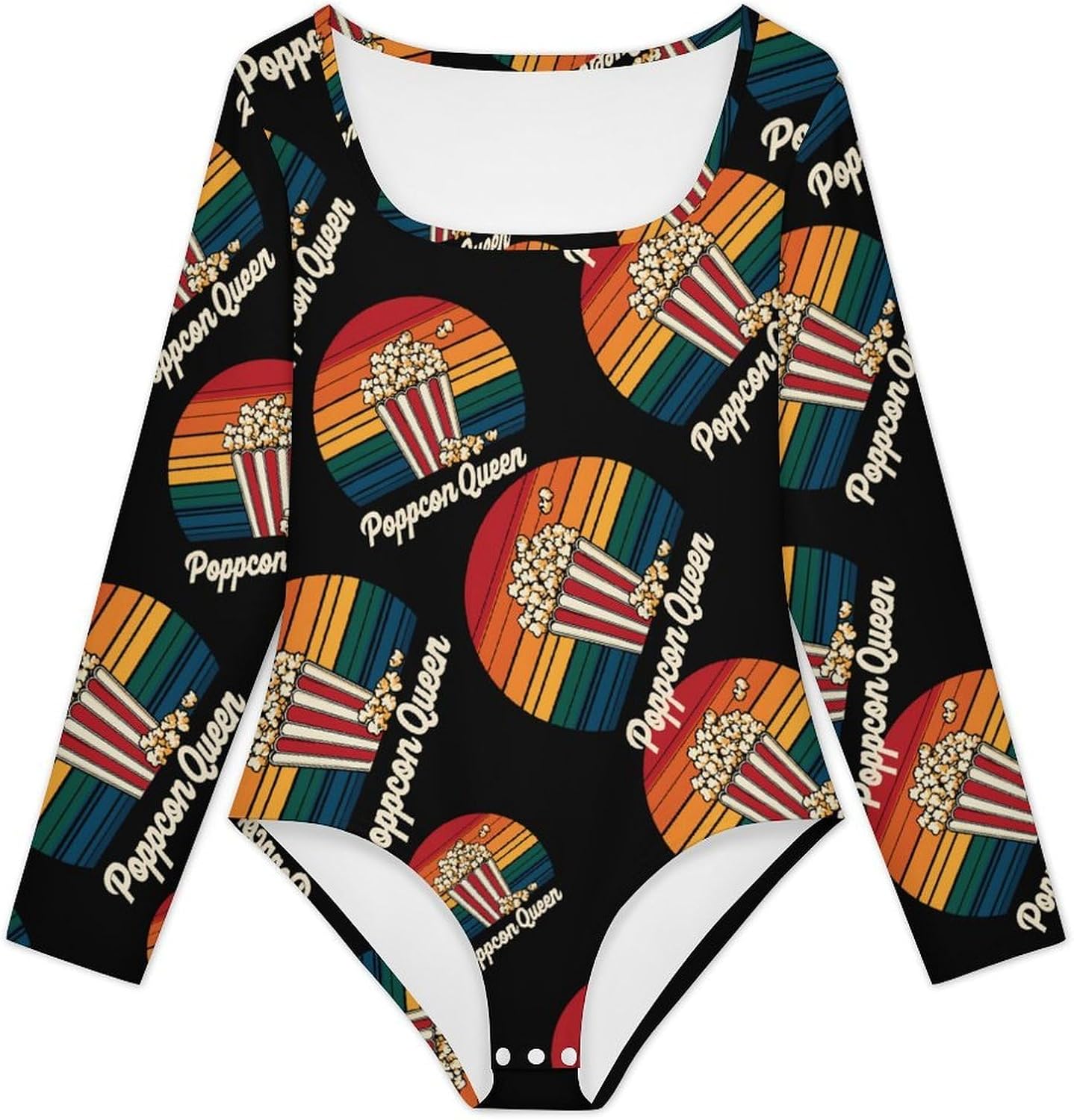 Popcorn Queen Women's Bodysuits Long Sleeve Top 5XL
