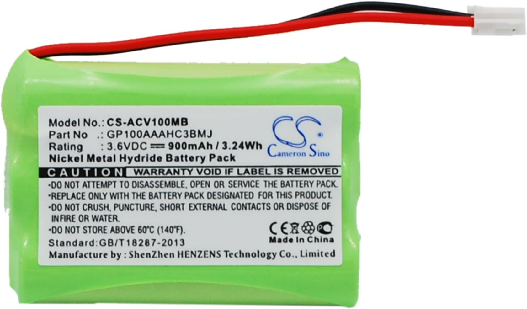 Cameron Sino900mAh Battery for Audioline Baby Care V100, G10221GC001474