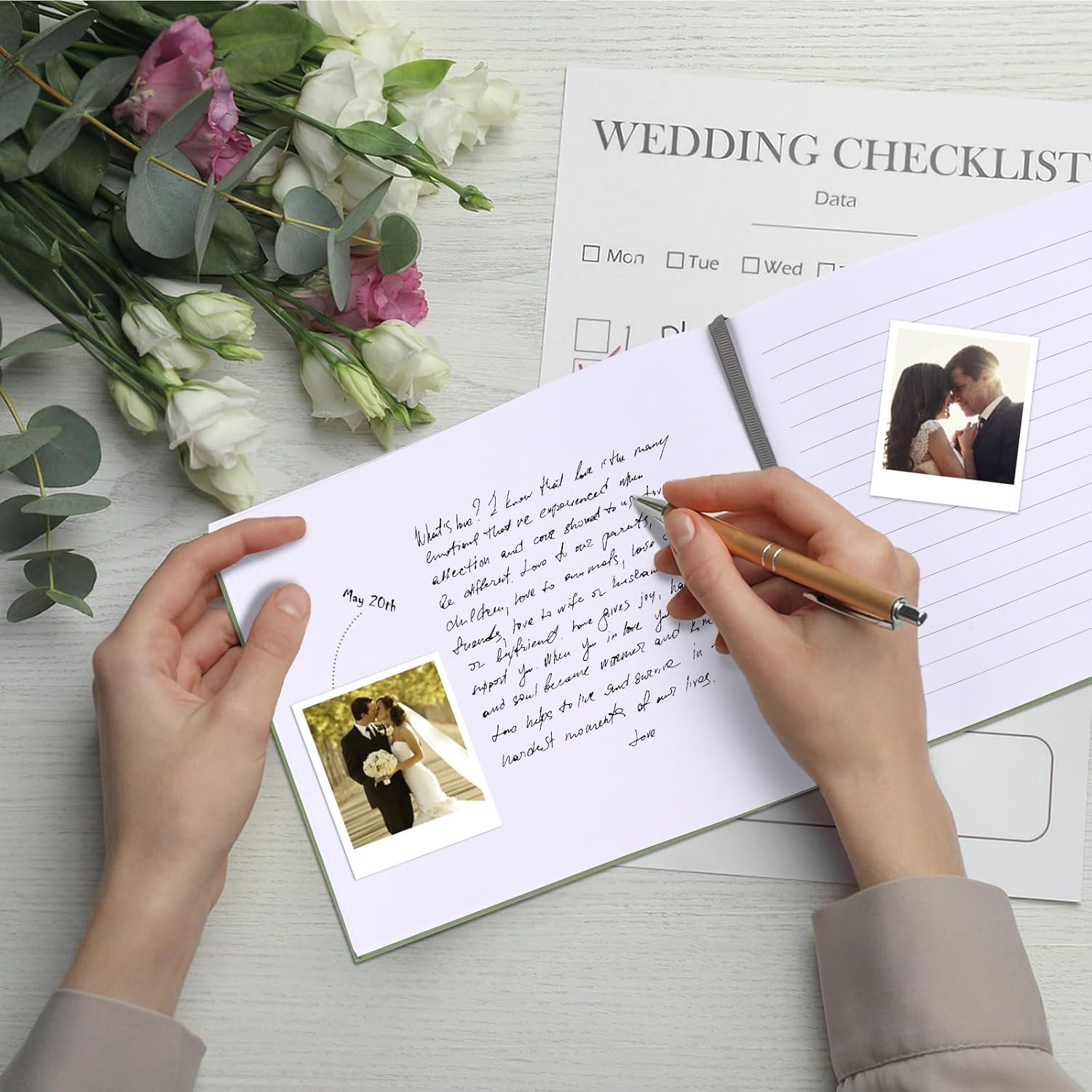 Clear Acrylic Wedding Card Box and Wedding Guest Book for Rustic Boho Wedding Bridal Shower Party Decoration