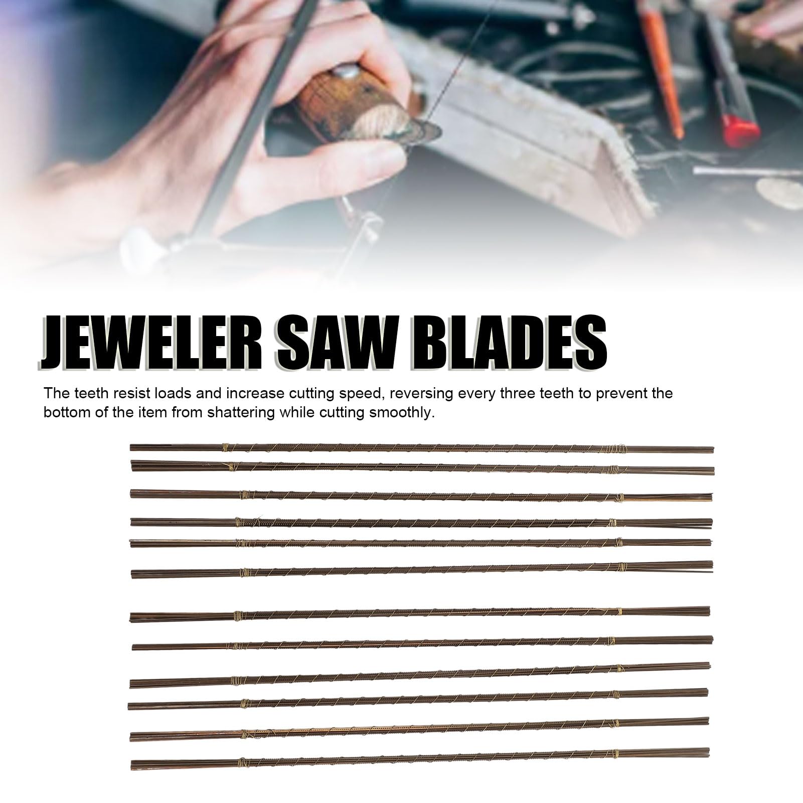 144 piezas de hojas de sierra para perforaciones de joyería, dientes en espiral 3/0, hojas de sierra metálicas para joyería de madera y trabajos en metal.