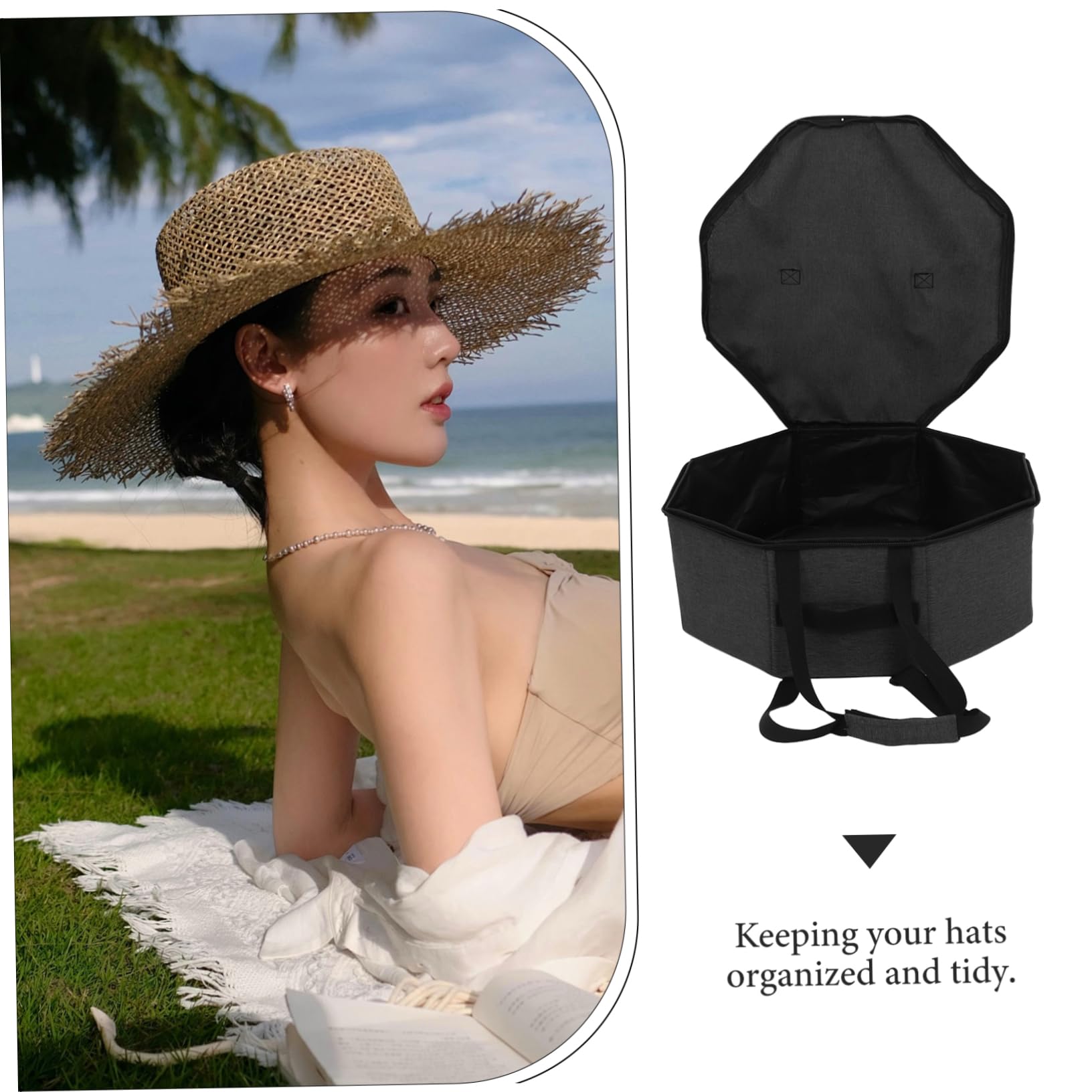 Caja Grande Con Asas Para Sombreros De Organizador De Viaje Para Almacenamiento De Gorras