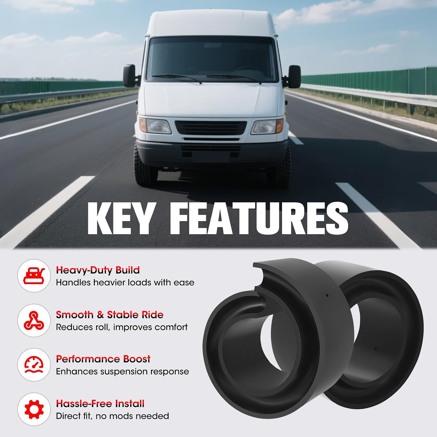 Coil springs Universal 1.95" Inner Wall Heigh Black 2 Pack Fit for Ford Transit 150 250 350 4x2 4x4 2015-2023 Jeep Wrangler 4x4 2007-2015 Ram ProMaster 1500 2500 3500 4x2 2014-2023 Replace# CSS-1195