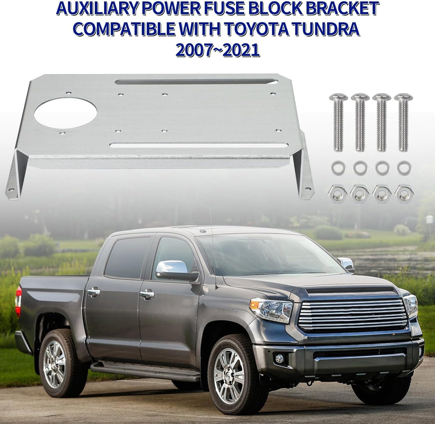 Auxiliary Power Fuse Block Bracket Compatible with Toyota Tundra 2007-2021 Aluminum