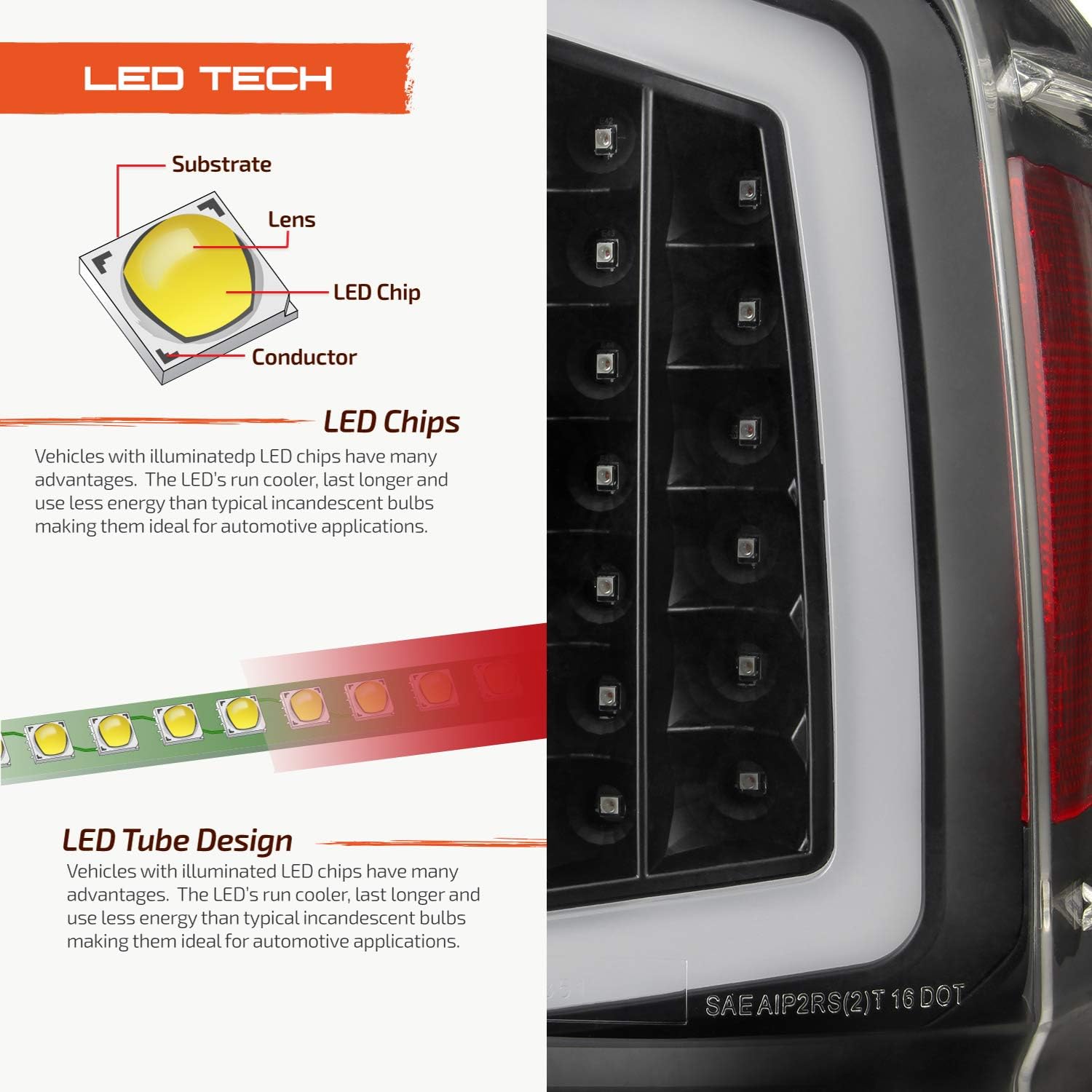 AKKON - For 2016-22 Toyota Tacoma Full LED Light Bar Tail Lights Black Housing Clear Lens Set