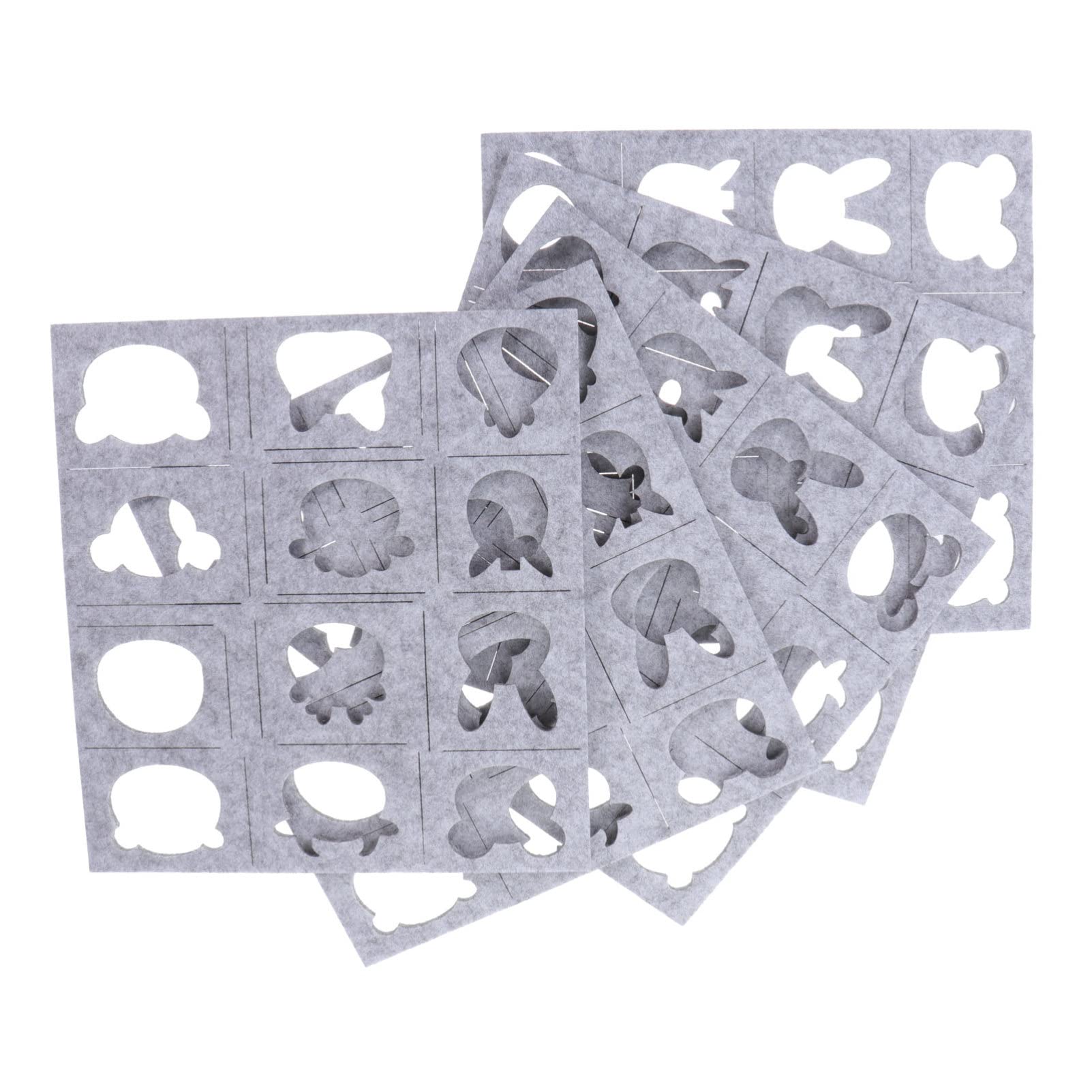 ERINGOGO 5 Set Animal Head Felt Craft Kit DIY Needle Felting Kit Wool Roving Felt Templates