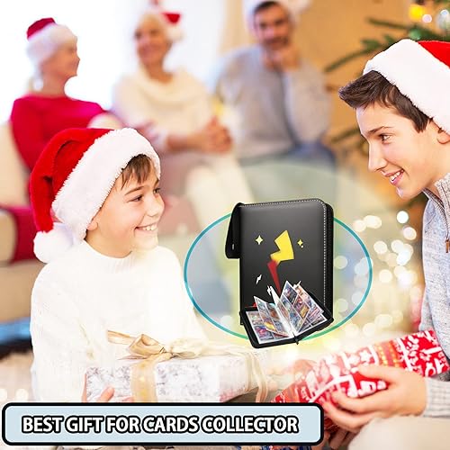 Miniatura 7 de Trovono Carpeta de tarjetas de 9 bolsillos, 900 bolsillos (estilo de iluminación negra)