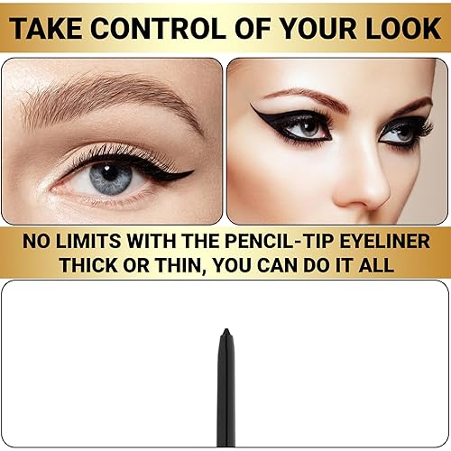 Miniatura 8 de Lápiz delineador de ojos retráctil hipoalergénico impermeable y a prueba de manchas, color negro, 1 unidad