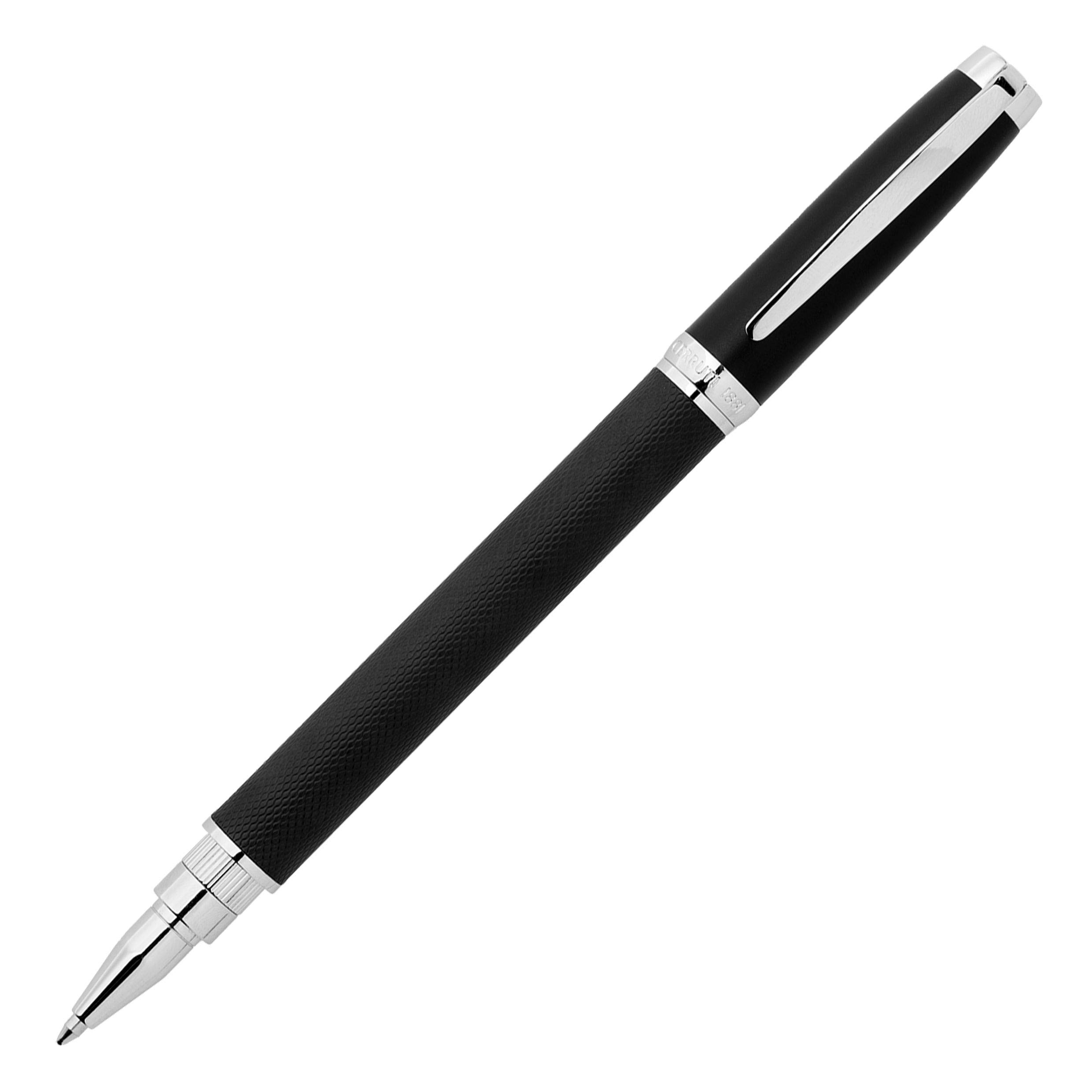 Cerruti 1881 Myth Black - Bolígrafo con cuerpo negro, mina negra, elegante caja de regalo (cromado)