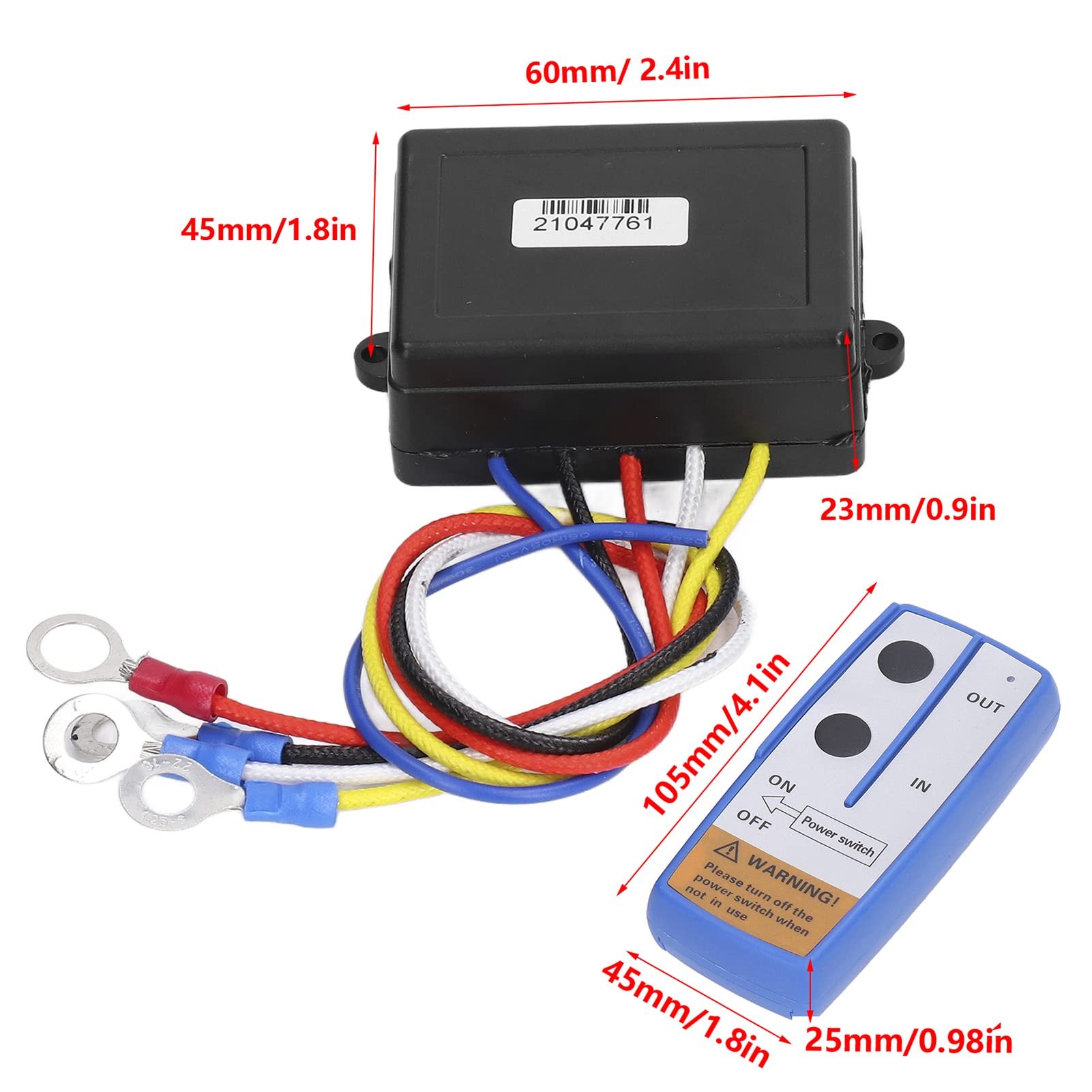 Kit de Télécommande Interrupteur de Télécommande de Treuil sans Fil Commutateur Universel de Treuil électrique 120W 12-24V Remplacement pour Camion VTT SUV