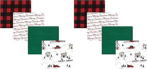 Hudson Baby Unisex Baby Cotton Flannel Receiving Blankets, Christmas Scene, One Size (Pack of 2)