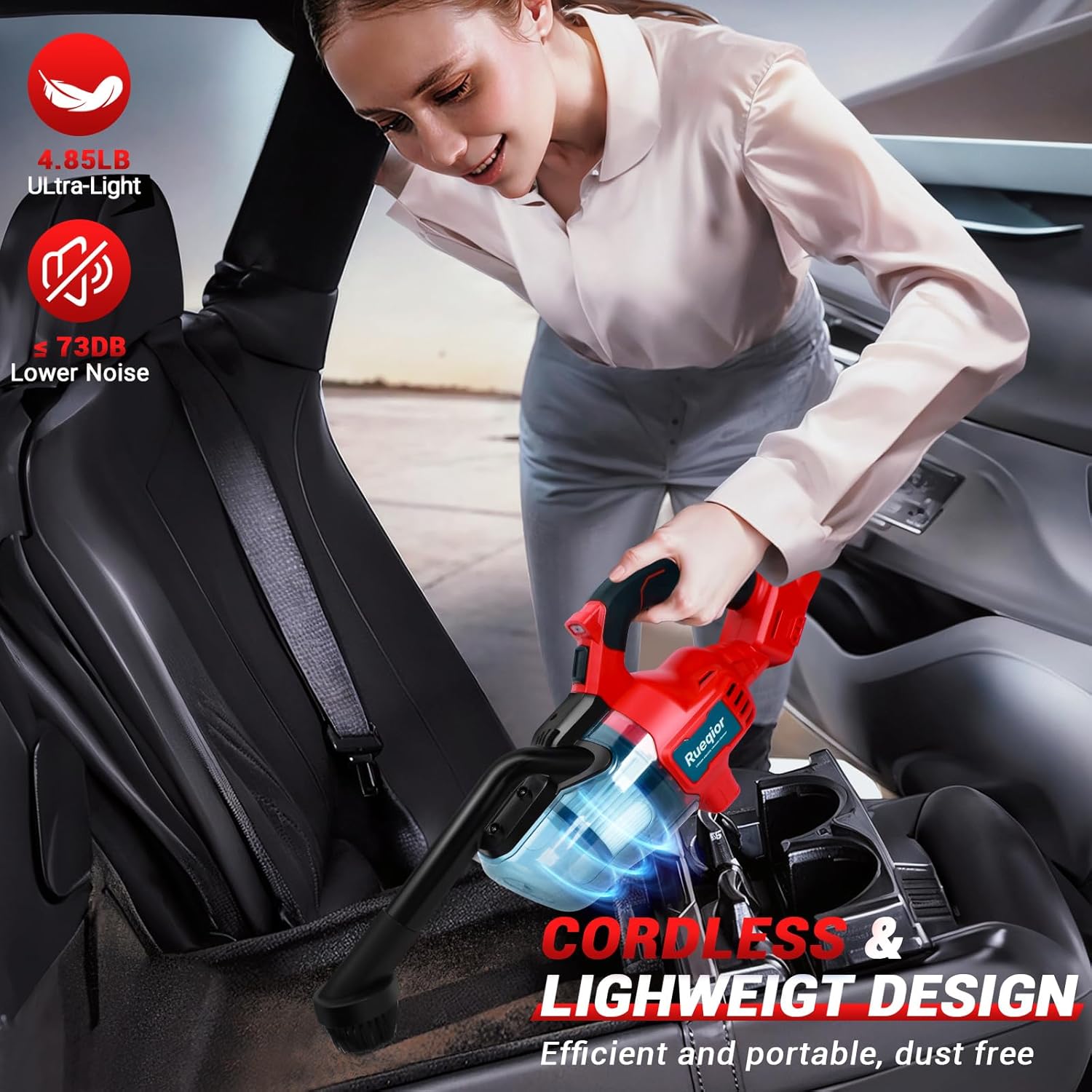 Cordless Vacuum Cleaner for Milwaukee M18 Battery, 5 in 1 Handheld Electric Vacuum Cleaner with 400W Powerful Motor, 46 CFM Portable Hand Vacuum for Home Pet Hair, Car (NO Battery) - Image 5