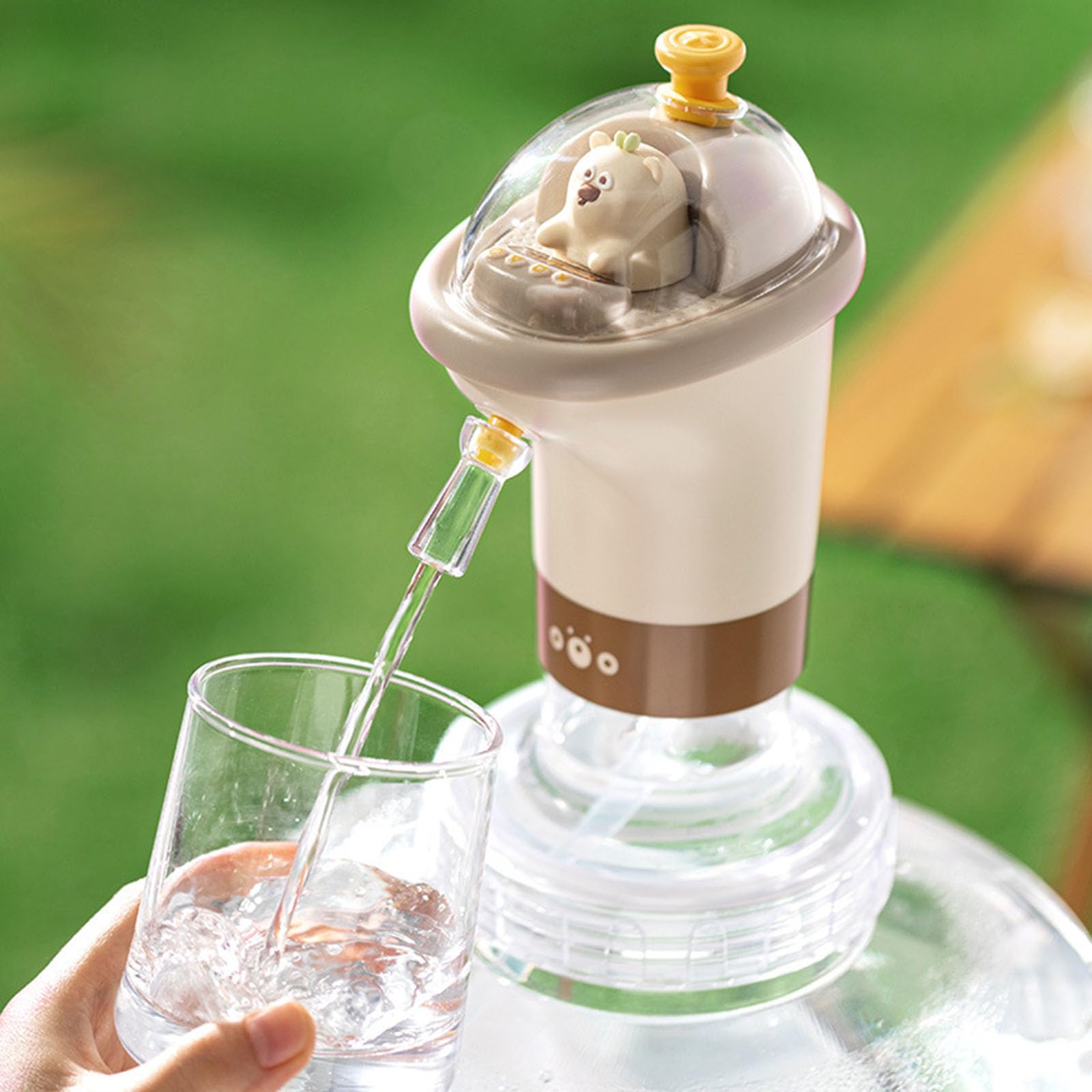 Electric Water Dispenser Portable Cartoon Bottle Dispenser ABS Texture Drinking Water Pumps Suitable for Home and Travel