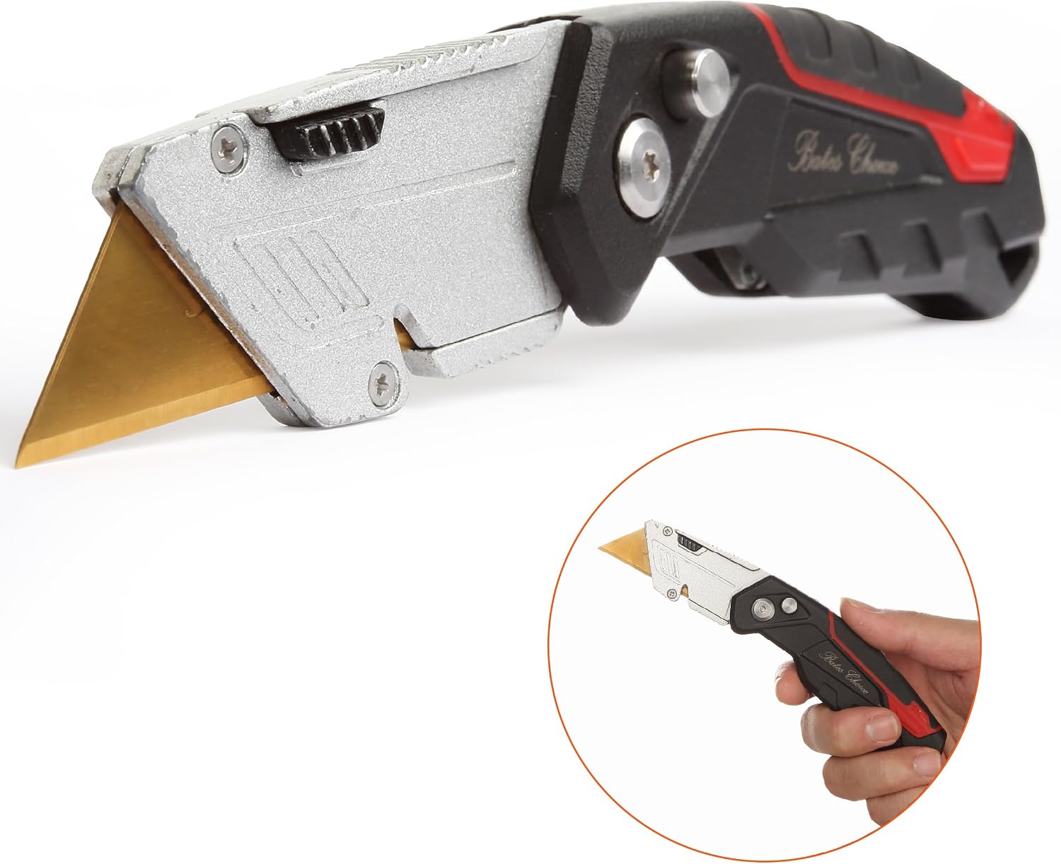 Bates- Utility Knife Blades with Dispenser, 100 Pack, Titanium Plated Box Cutter Refills, Replacement Blade for Box Cutters