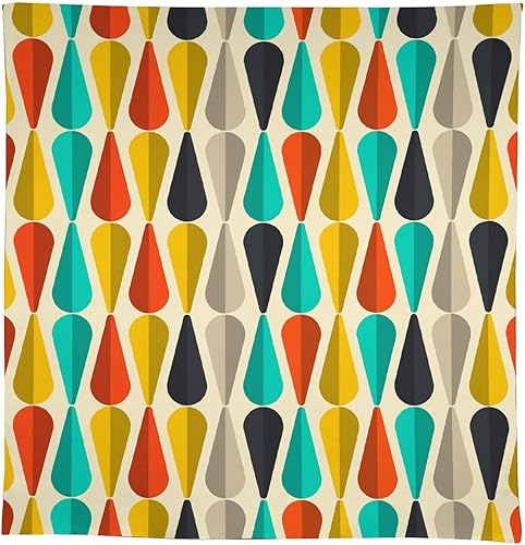 Miniatura 305 de Mantel floral hippie, diseño retro de los años 70, naranja, rosa, azul, floral, bohemio, estampado estético de margaritas, para fiesta, picnic