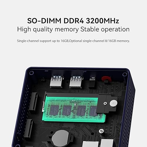 Vista 5 de Beelink Mini PC, Intel 13ª generación Twin Lake - N150 (hasta 3.6 GHz), 8 GB DDR4 RAM 256 GB M.2 SSD, Mini S13 Mini computadora de escritorio
